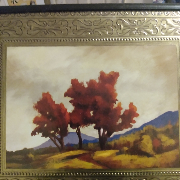 Nature Mediterranean field Tree landscape wall art decor framed picture - Picture 8 of 8
